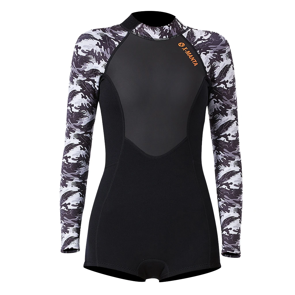 

1.5mm Women Wetsuit Diving Suit Shorts Dive Long Sleeve Jumpsuit Stretchy
