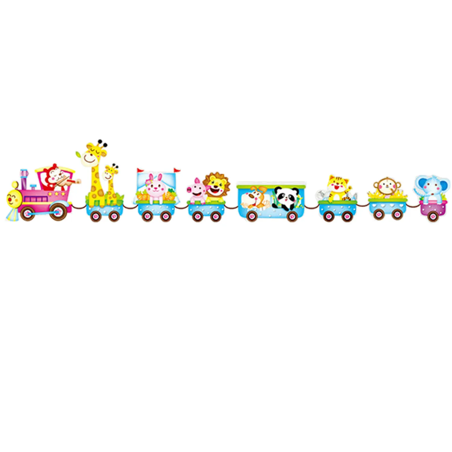 Cute Cartoon Wall Sticker Animal Monkey Giraffe Train Vinyl Removable Decal Mural Art DIY Baby Kids Room Nursery Home Decor | Дом и сад
