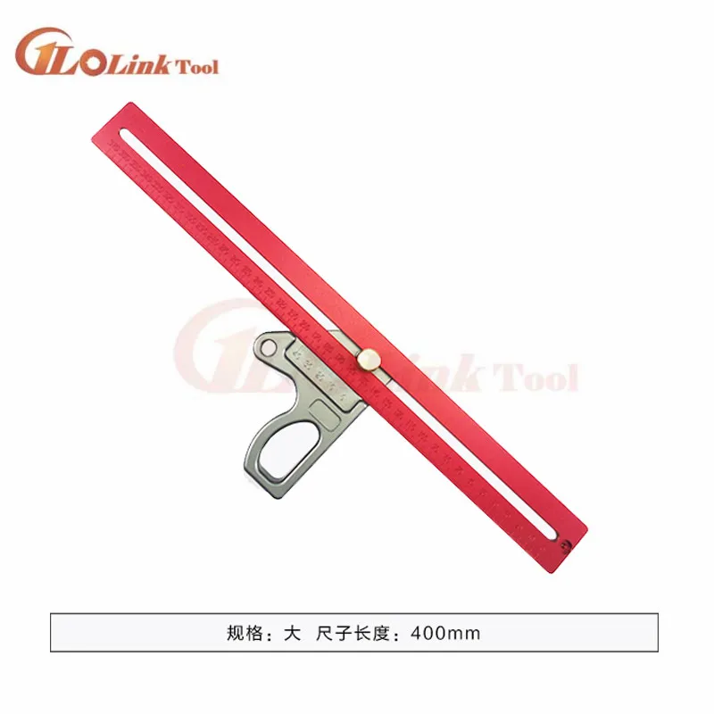 400mm 200/300/400mm 45 degree ruler Aluminum Woodworking Ruler Height Ruler Woodworking Scribe Woodworking Scribe Gauge Measuring Tool - Цвет: 400mm