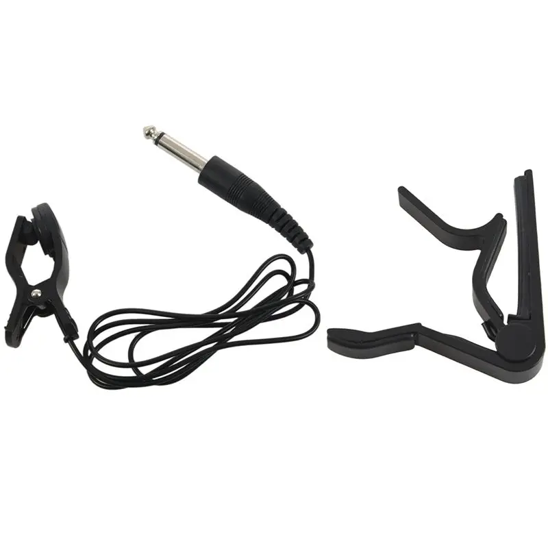 

Acoustic Electric Guitar Trigger Change Capo with Black Universal Guitar Acoustic Clip on Pickup Piezo Contact