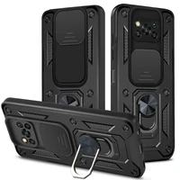 Shockproof Armor For Xiaomi POCO NFC Case Slide Camera Magnetic Car Holder for Poco X3Pro Pro Phone Back Cover