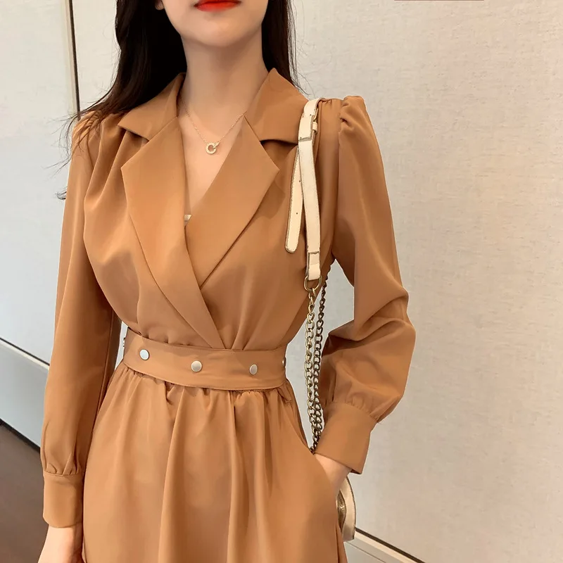 

Trend autumn new dress mid-length temperament slim thin bellflower dress trend autumn new