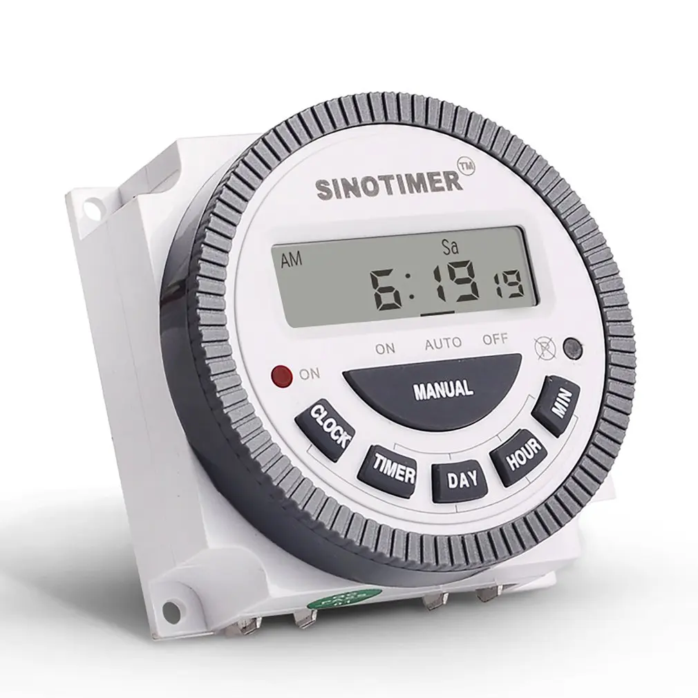 TM619-1 1NO + 1NC Volt Free Output 16A LCD Time Relay Control 110VAC 7 Days Programmable Digital Timer Switch |
