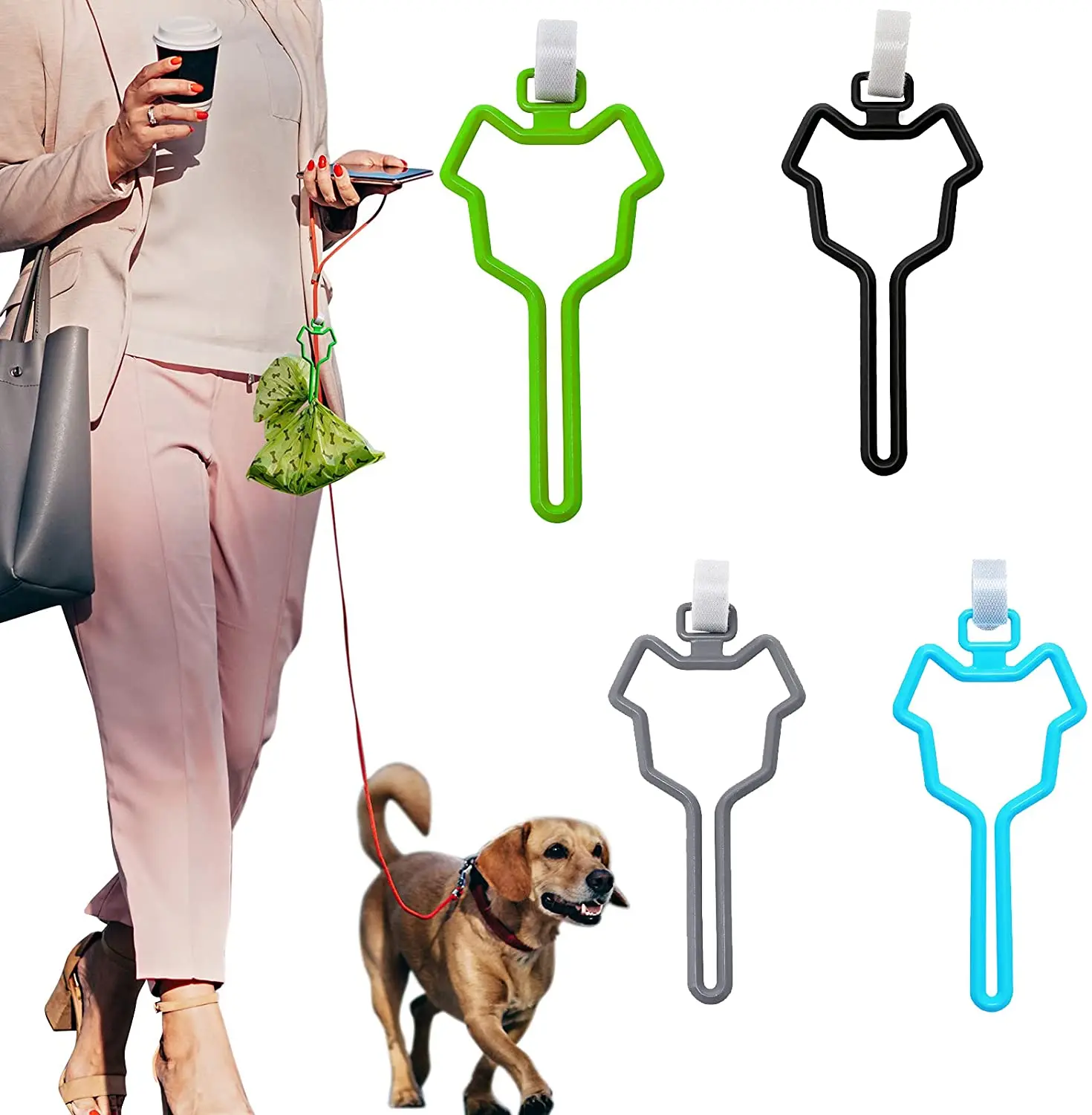 

Hands Free Dog Poop Bag Holder For Leash Pet Traction Distributor Waste Bag Carrier Clip Adjustable Attachment To Fix Waste Bag