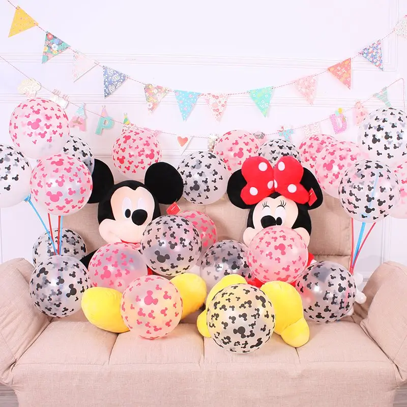 

100Pcs Colorful Mickey Head Balloons 12 Inch Minnie Air Globos Wedding Birthday Party Decorations Kids Toys Baby Shower Supplies