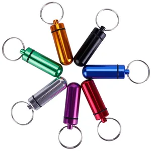 1 шт2 шт новый высококачественный портативный водонепроницаемый мини синий алюминиевый брелок для планшета Коробка Для Хранения Чехол для бутылки держатель #273518