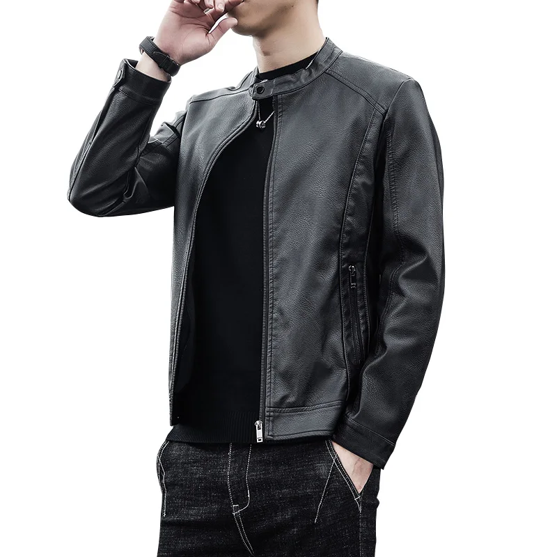 

Jacket Punk Multi Design Style Motorcycle Biker Leather Jacket Men Fashion Leather Coats Male Bomber Jacket