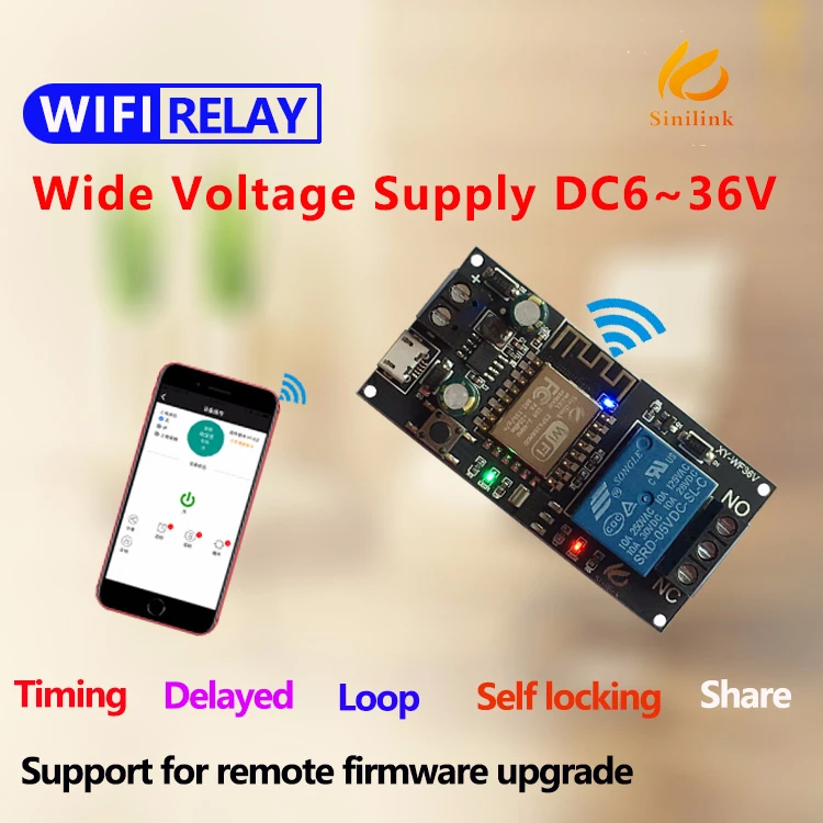 Релейный модуль дистанционного управления Eyewink Sinilink с Wi Fi 6 В постоянного тока ~ 36