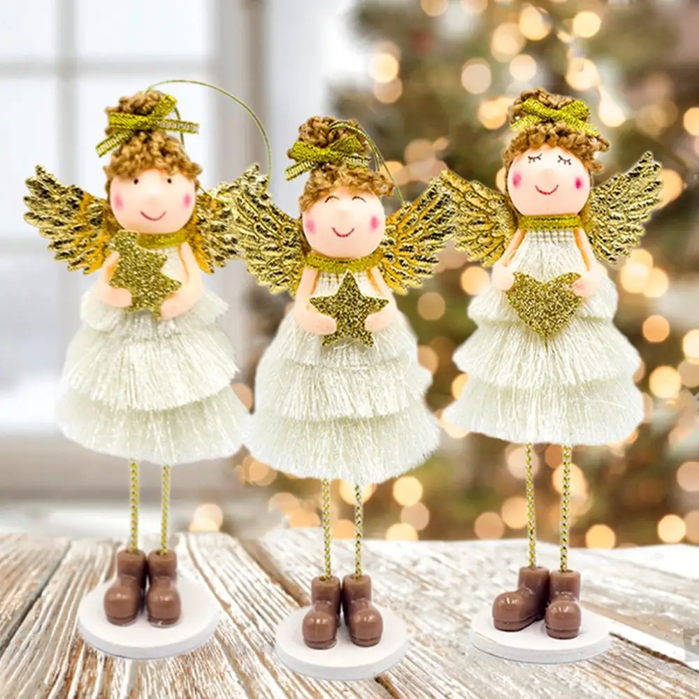 QIFU Christmas Angel Pendant Christmas Decor for Home Christmas Tree Ornaments Xmas Doll Gifts Cristmas Elf New Year