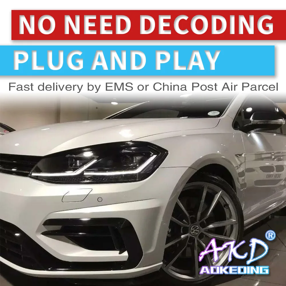 AKD тюнинг Автомобильные фары для VW Golk7.5 Golf 7 5 MK7.5 Golf7 светодиодные DRL ходовые огни Bi
