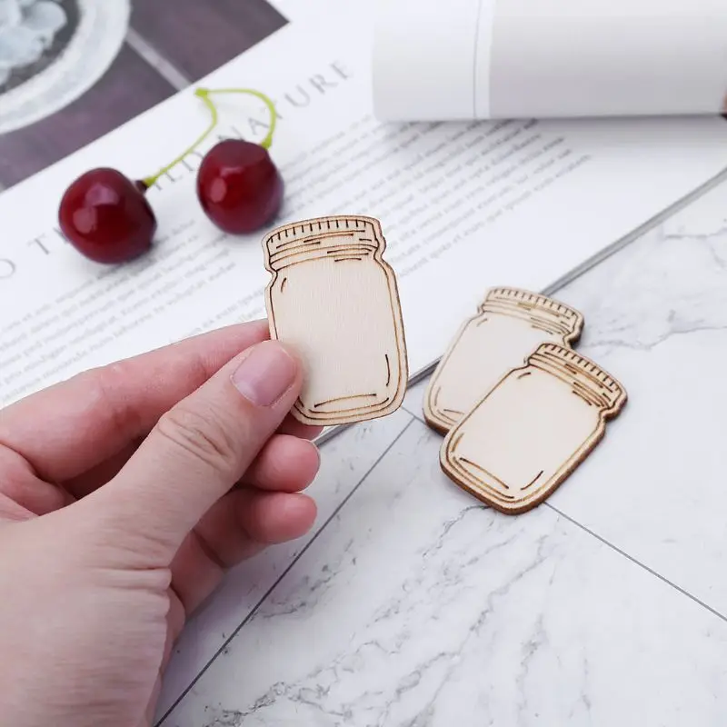 25 шт лазерная резка деревянная форма бутылки молока ремесло Свадебный