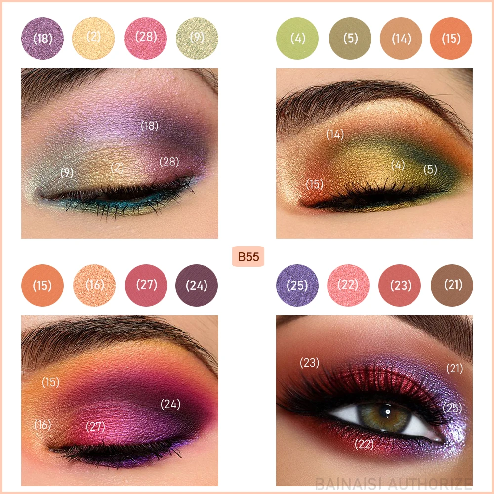 BEAUTY GLAZED 35 цветов Палитра теней для век стойкие матовые мерцающие блестящие