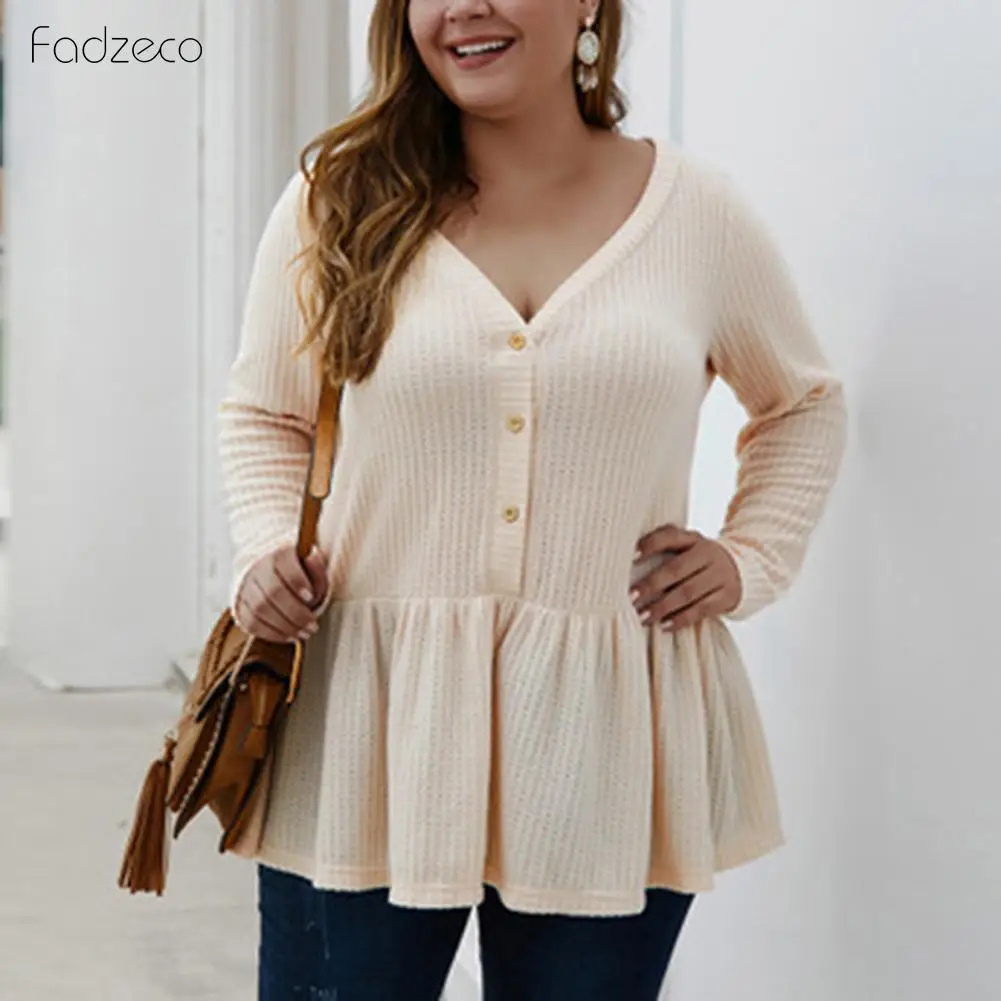 FADZECO новинка 2019 Женская мешковатая одежда футболка на осень и зиму размера плюс