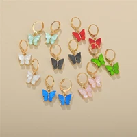 trendy acrylic fashion animal butterfly womens stud earrings stud earrings sweet colorful earring girls female jewelry