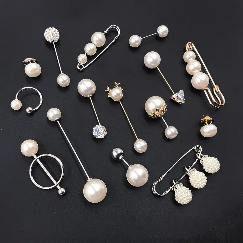 Шарф и свитер 3 8 шт. жемчужная брошь для кардигана эмалированная заколка золотые