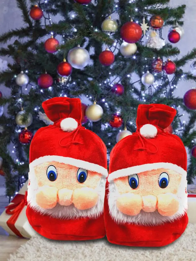 

Рождественские детские конфетные сумки мешок хлопок Санта мешок на завязках сумка для хранения подарочная сумочка на Рождество рождествен...