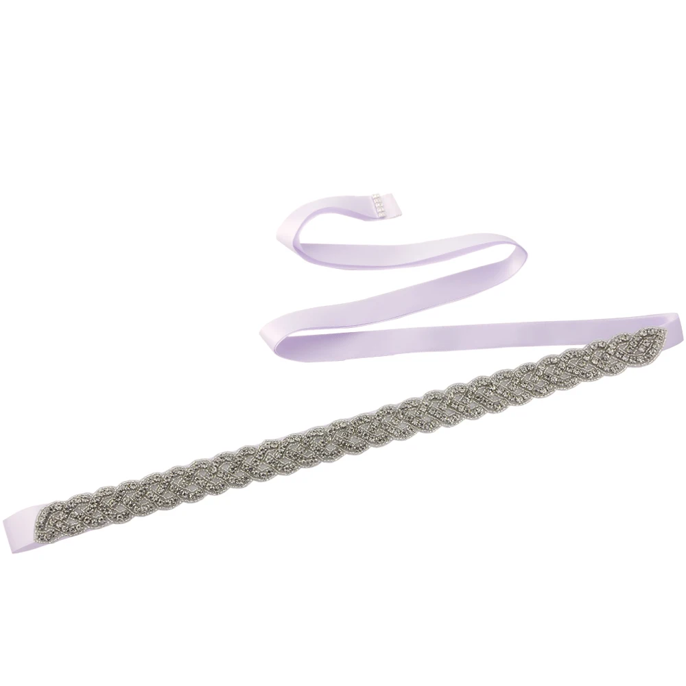lavender TRiXY A216 Стразы Бисероплетение вечернее платье аксессуары для платья Свадебные ремни Кристалл Свадебные ремни Стразы пояс для невесты - Цвет: lavender