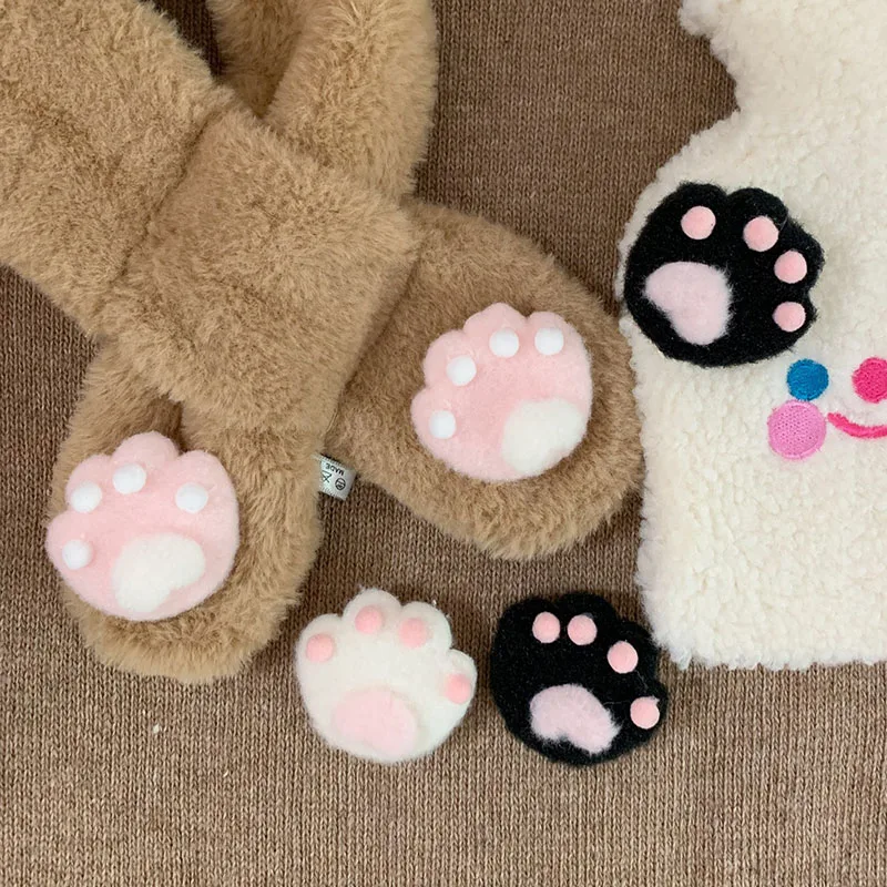 Японская мягкая брошь Кошачий коготь для девушки плюшевая униформы сумки одежды