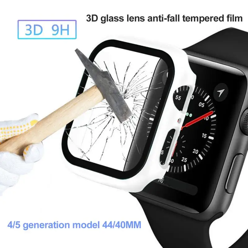 Новый чехол для Apple Watch 4/5/6 поколения Чехол из поликарбоната с закаленной пленкой