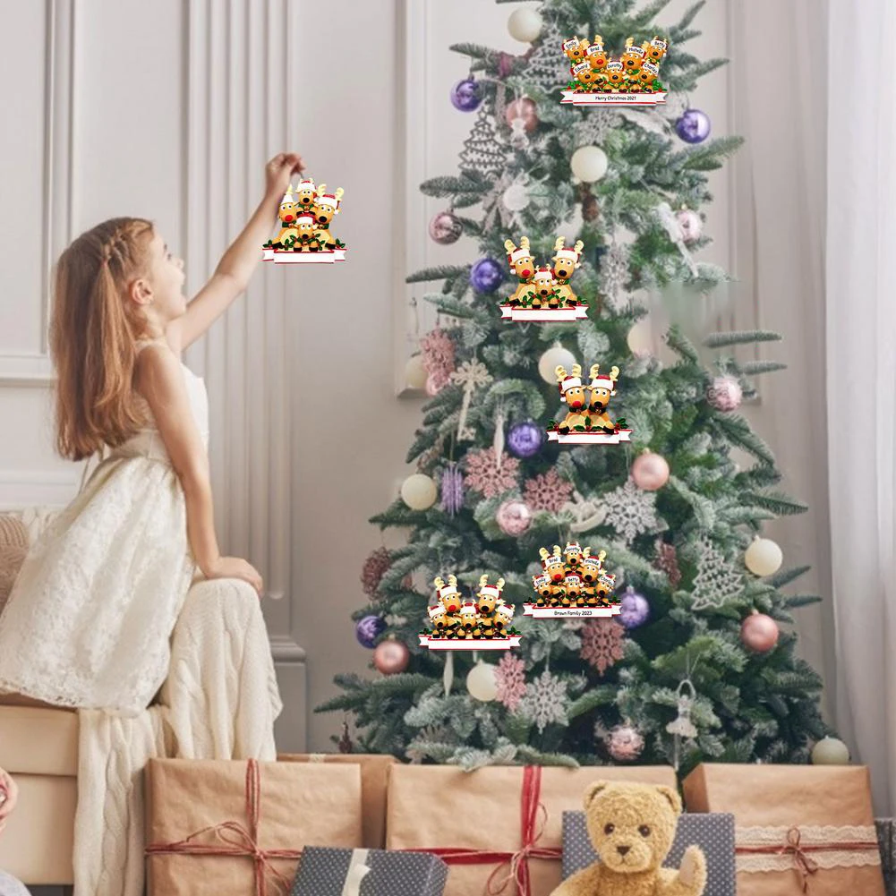 

2020 Christmas Decoration Personalized Christmas Tree Hanging Pendants Elk Ornament Pendants Xmas Party Christmas Gift