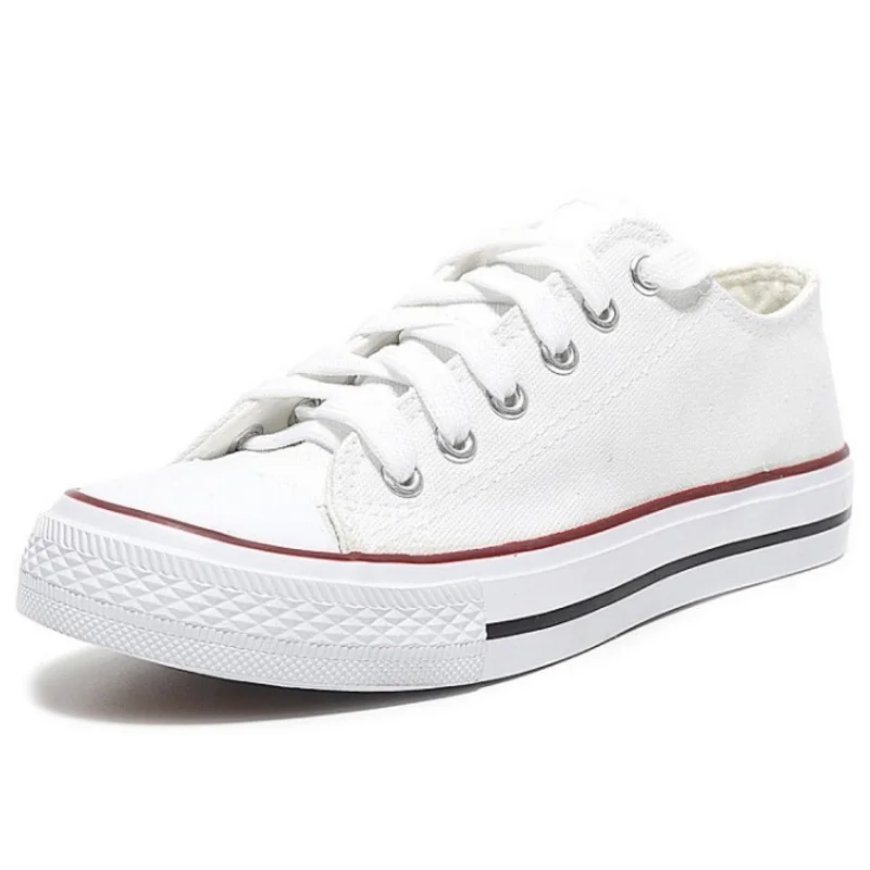 White Red SJJH/женские парусиновые кроссовки; удобная пара обуви; повседневная женская обувь на шнуровке; D003 - Цвет: White Red