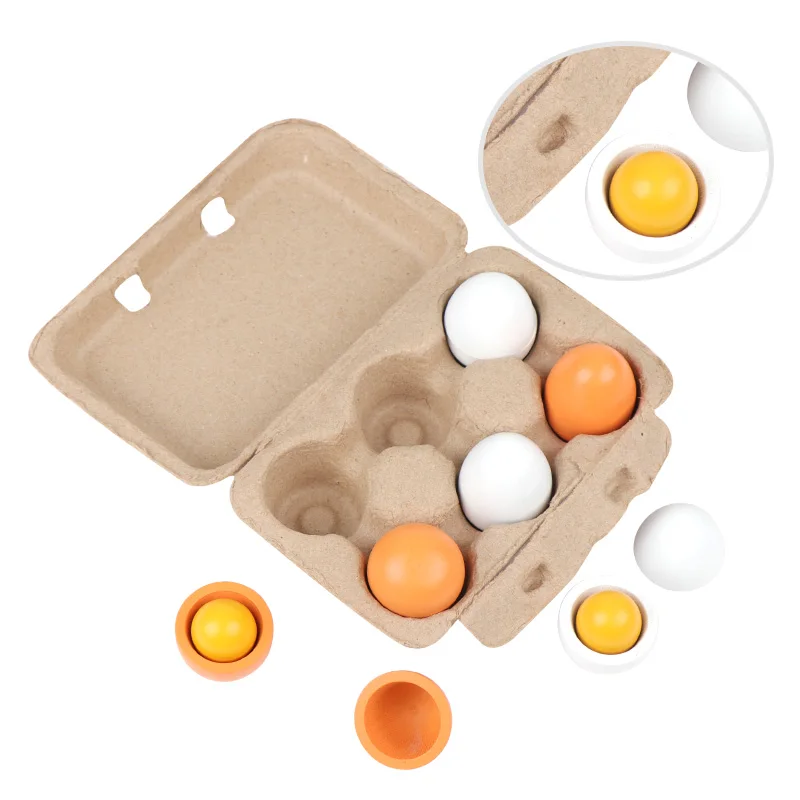6pcs/Set Wooden Kitchen Toys Set Food Eggs Yolk Gift Preschool Kindergarten Kids Children Baby Toy Funny | Игрушки и хобби