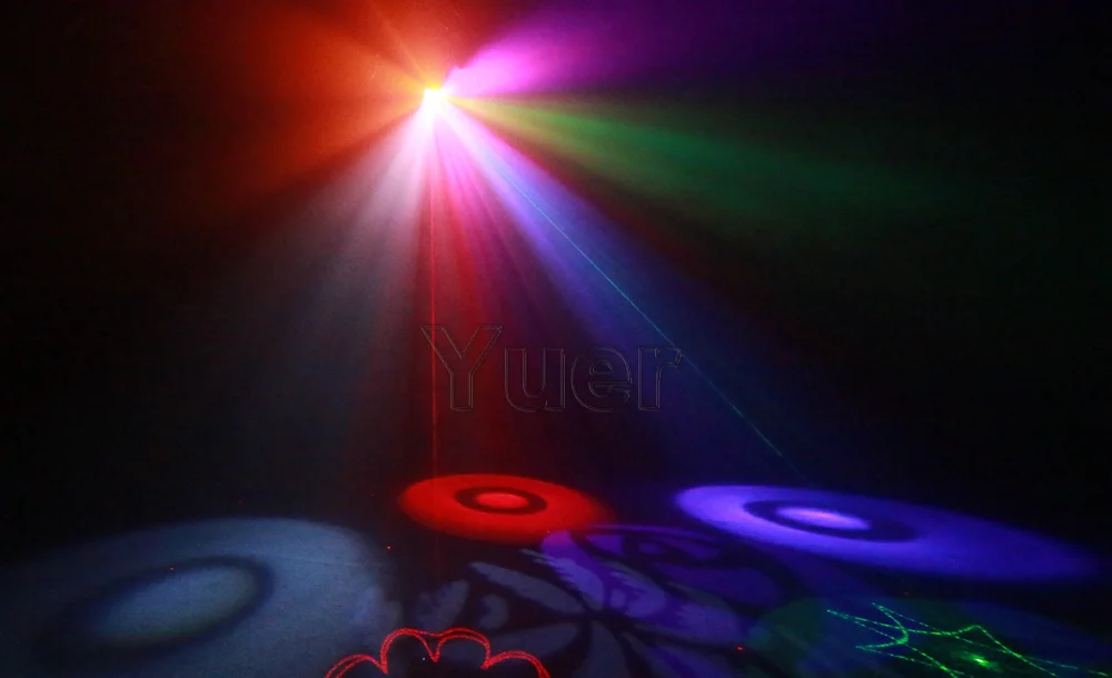 Светодиодный сценический прожектор 4 в 1 лазерный проектор со звуковой