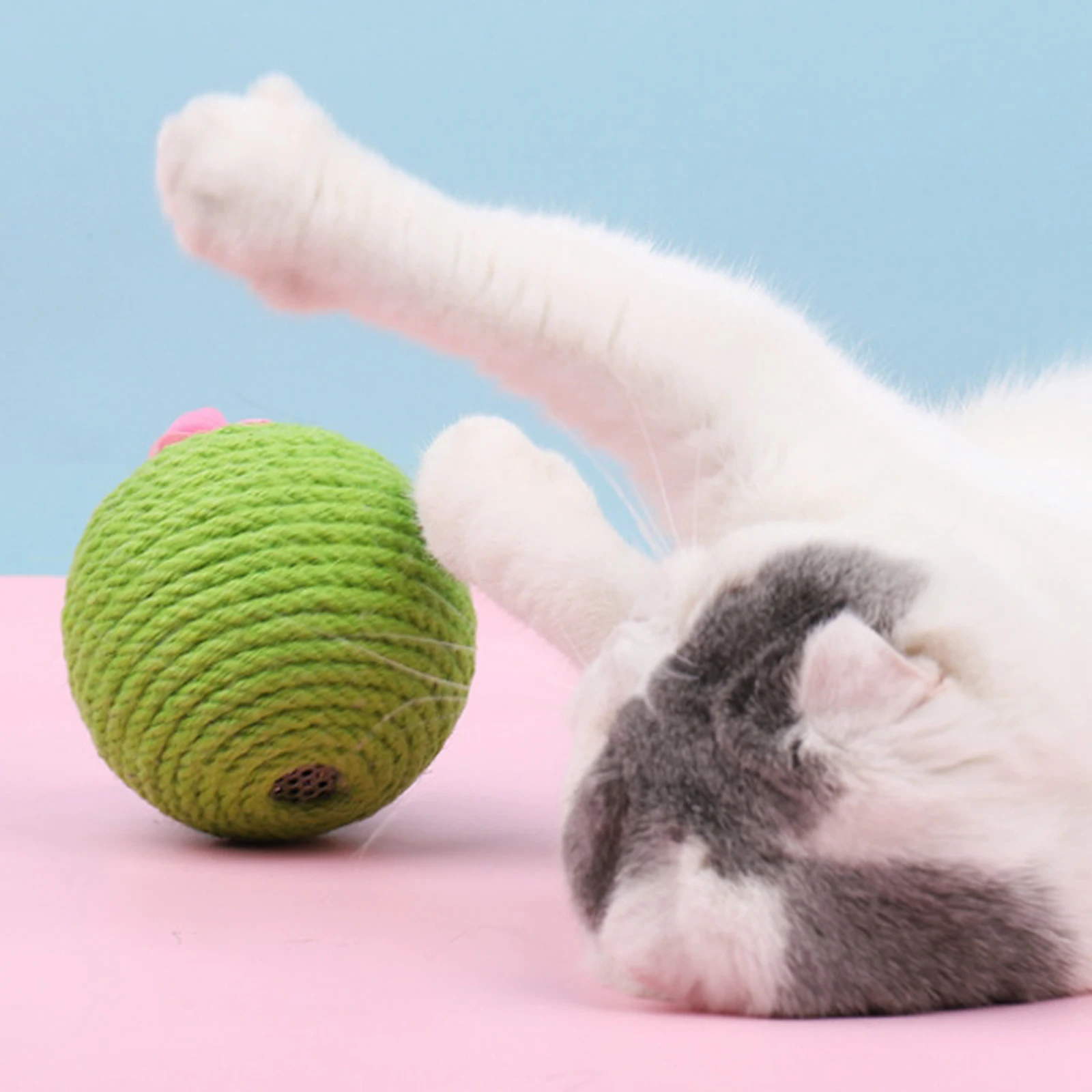 Игрушка-мяч для кошек и кактусов кошачья Когтеточка из сизаля С Кошачьей Мятой