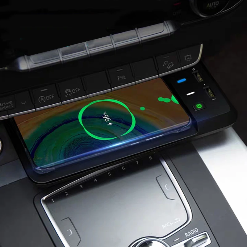 

Быстрое зарядное устройство QI для автомобиля, 15 Вт, зарядное устройство, держатель для зарядки, аксессуары для Audi Q5 SQ5 2018-2021