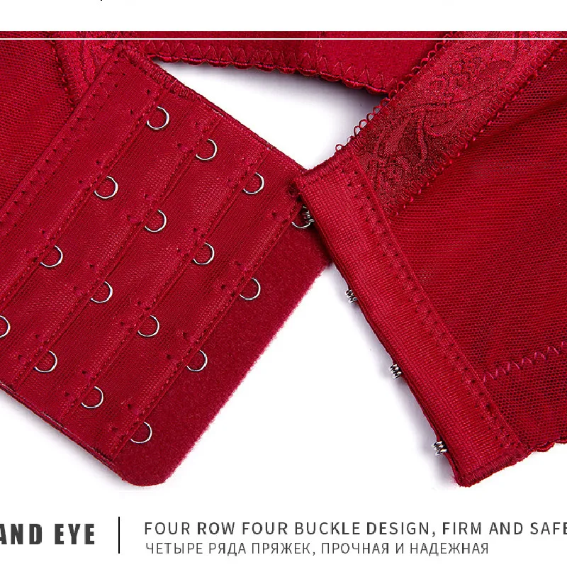 Xianqifen Bras for Women Plus Size Floral Lace Bralette Sexy Lingerie Push Up Underwire Minimizer Thin Brassiere Girl top Bh BCD