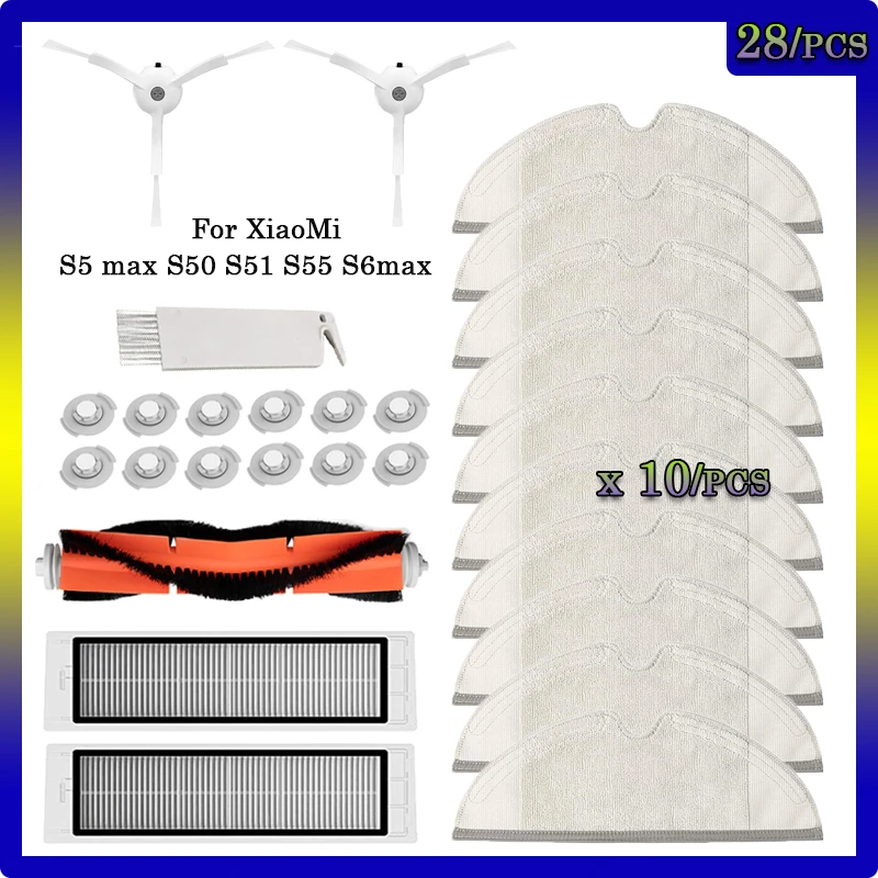 

Main Brush, Mop, Side Brush, HEPA Filter for Xiaomi Roborock S50 S51 S55 S5 Max S6 S60 S6 Pure S6 maxV Robot Cloth Vacuum Parts