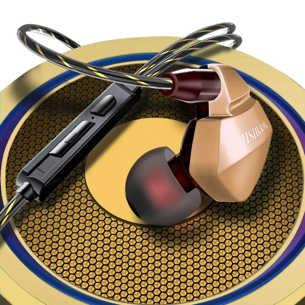 

4-Core Dual Moving Coil 3.5mm Universal In-Ear HiFi 6D Heavy Bass Wired Earphone