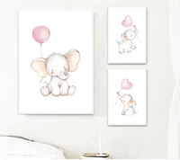 nursery wall art children elephant balloon print canvas painting nordic kids decoration picture baby girl bedroom decor