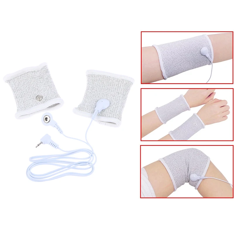 

Silver Fiber Electrode Massage Wrist Electrode Bracers Stimulation Tens Accessories Electrode Cable / Wires For Massage Tool