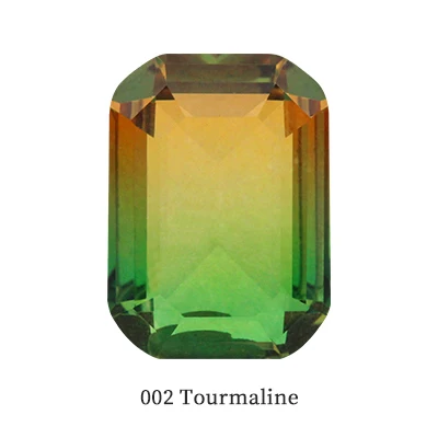 002 Tourmaline Октагон Турмалин цветной горный хрусталь кристалл K9 стекло для изготовления ювелирных изделий точечный кристалл для рукоделия клей на одежду одежды - Цвет: 002 Tourmaline