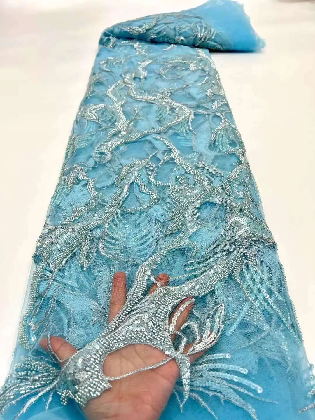 Хорошая цена Африканский вышитый дизайн французское кружево 21JRB-12901 с блестками и