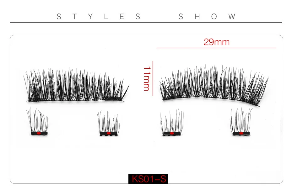 Magnetic Lashes, OCEAN PEARL 2 Magnet 3D Reusable False Eyelashes Magnetic Natural Long Cheap Box Eyelashes with Applicator