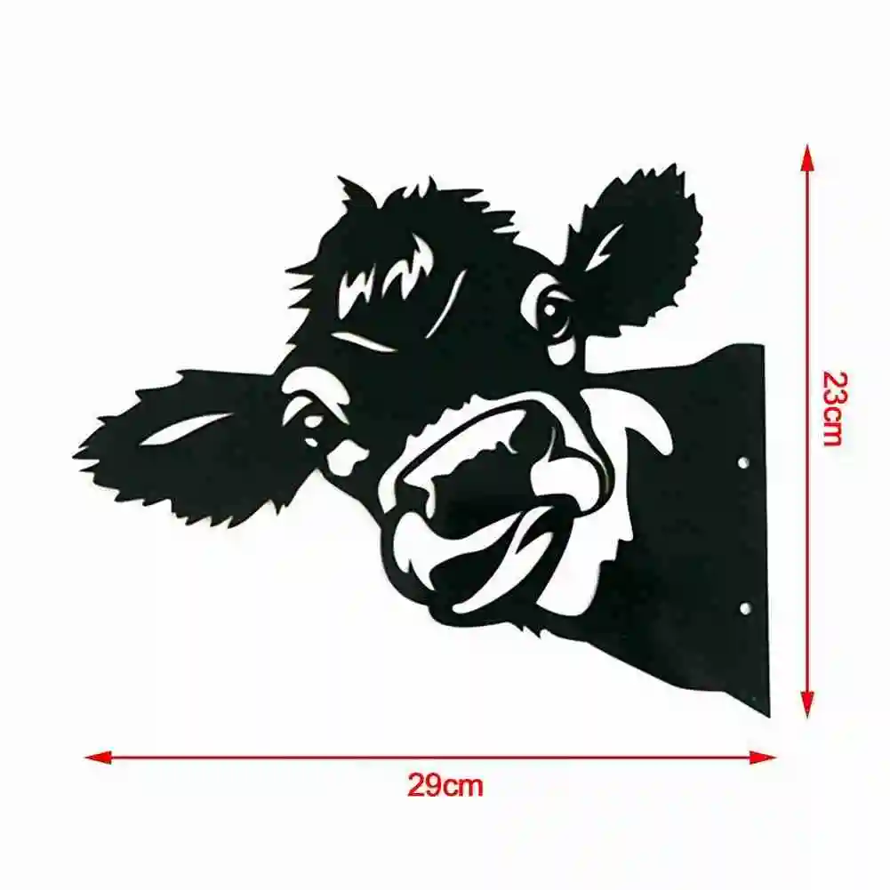 

Metal Outdoor Farm Craft Ornaments Ugly Cow Animal Ornaments Gardening Artwork Outdoor Decoration 23*29cm B3K5
