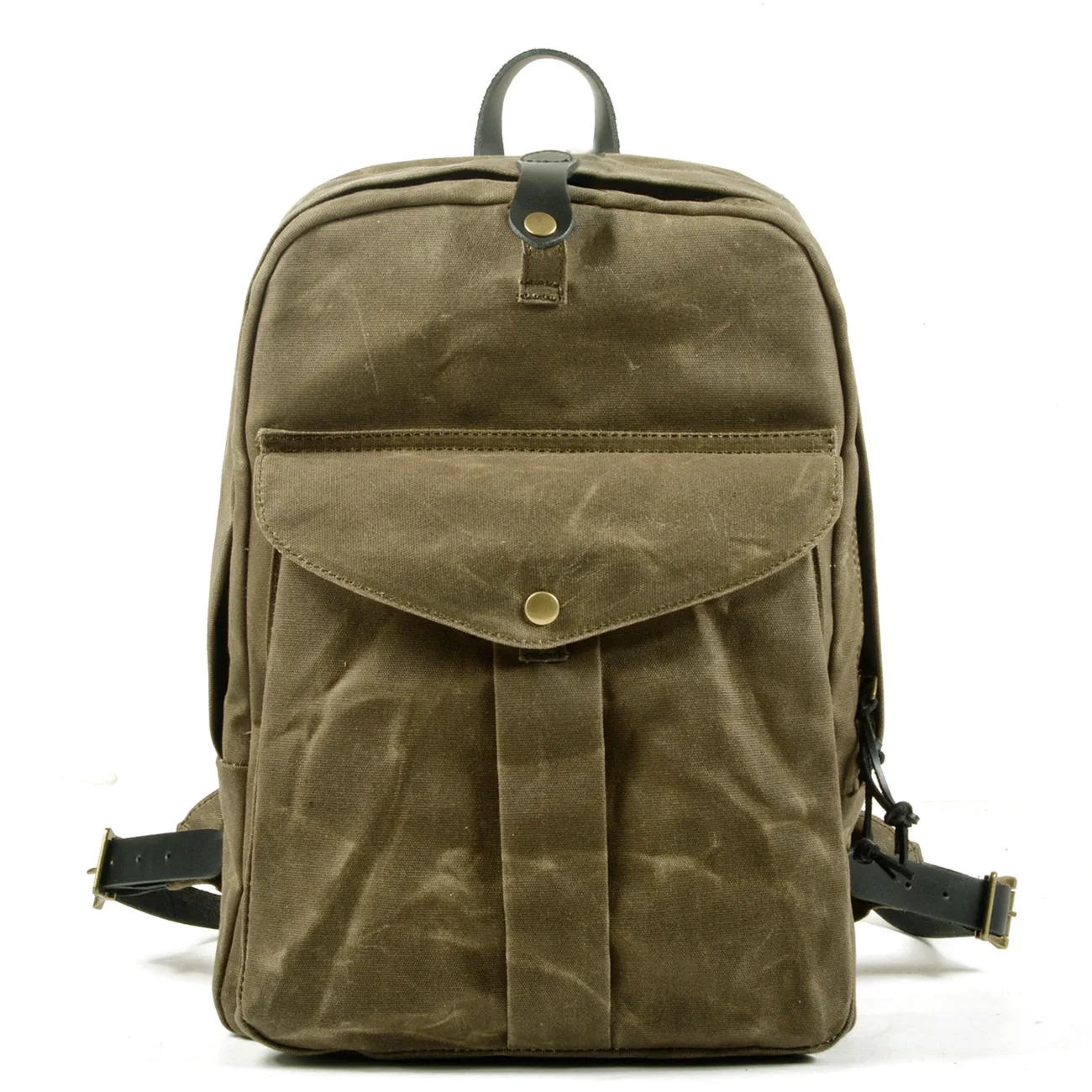 

American Retro Waterproof Oil Wax Canvas Knapsack Unisex Computer Travel School Bag Outdoor Mountaineering Bag Hiking Backpack