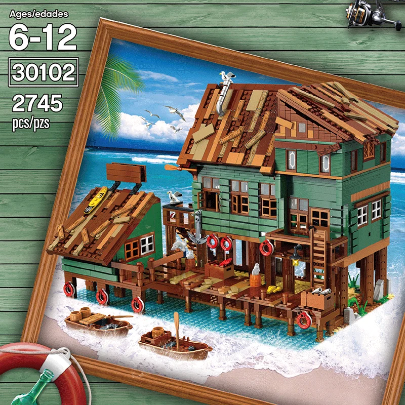 

UrGe 30102 Creative Street Captain's Wharf Dive Shop Building Blocks Bricks Collection DIY Toy Gift for Children 2745Pcs