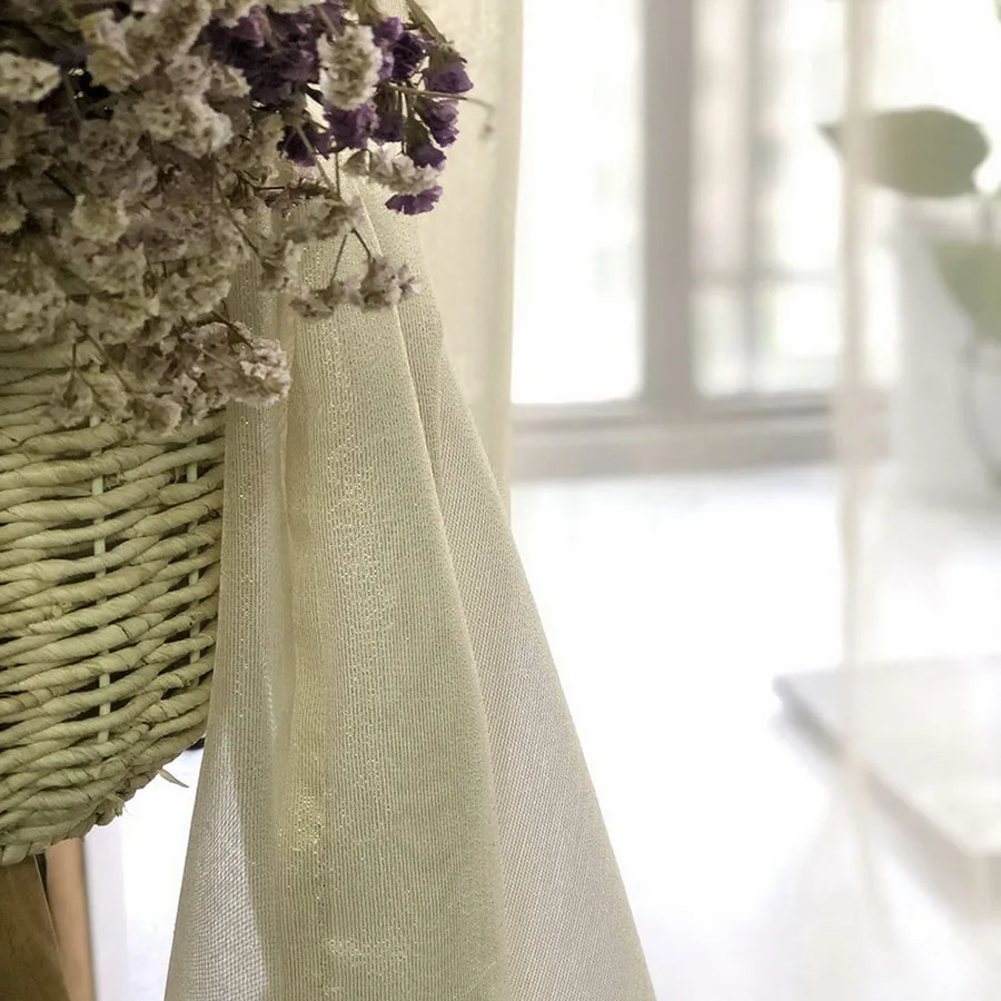 Скандинавские простые блестящие золотистые тюлевые занавески сплошного цвета