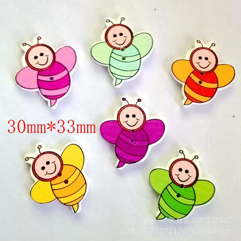 Оптовая продажа 10 шт. 30*33 мм разноцветные милые пчелы украшение для детей швейный