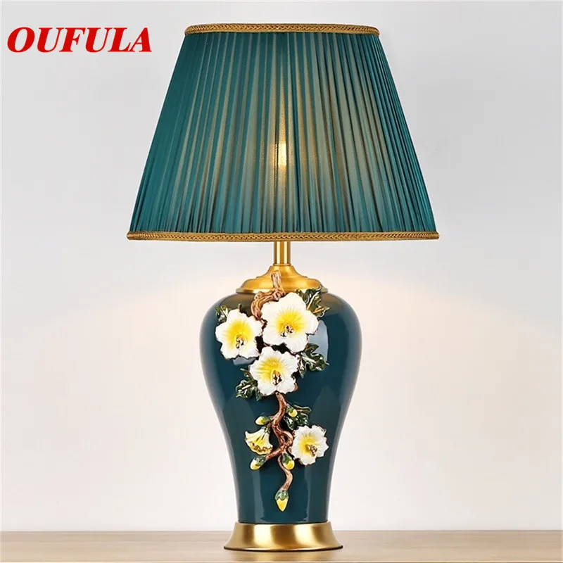 

OULALA Ceramic Table Lamps Desk Luxury Modern Contemporary Fabric for Foyer Living Room Office Creative Bed Room Hotel