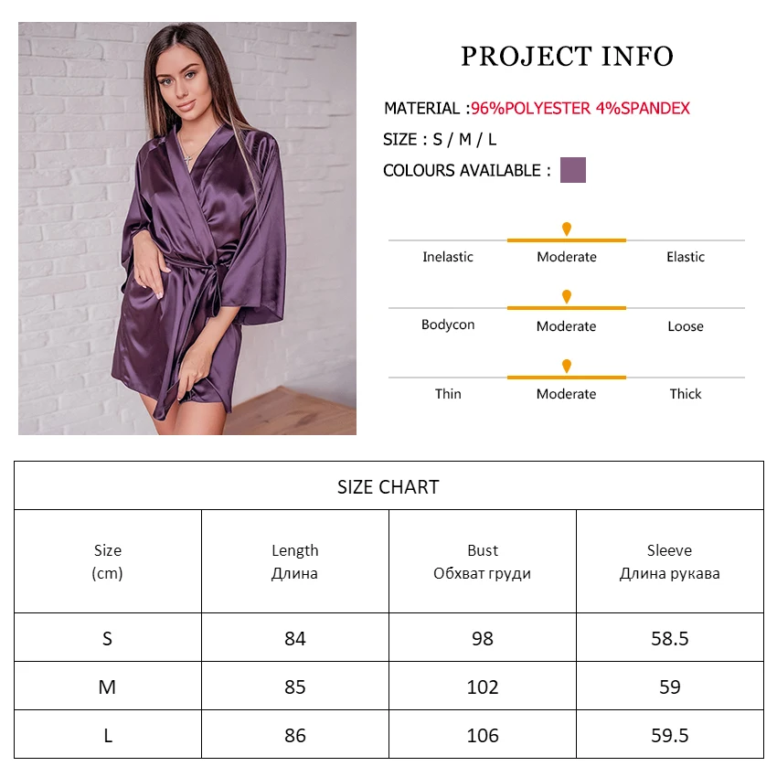 

Womens Silk Pajamas Robes Three Quarter Sleeve Bathrobe Female Women's Nightgown Autumn Nightwear Sexy Lingerie Mini Robe Pijama