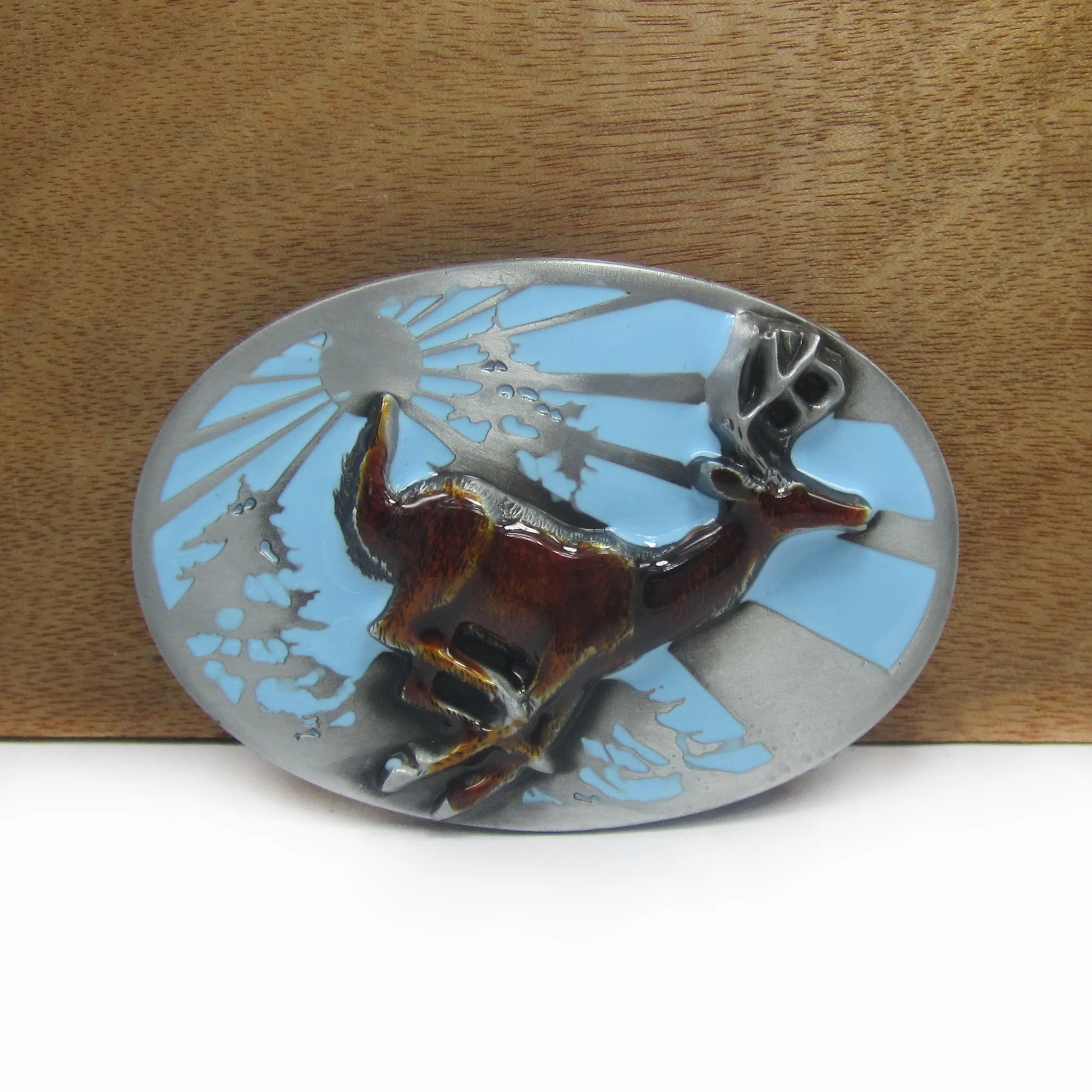 BuckleClub running deer western cowboy jeans gift belt buckle FP 02466 pewter finish 4cm width loop drop shipping|Пряжки и крючки| |