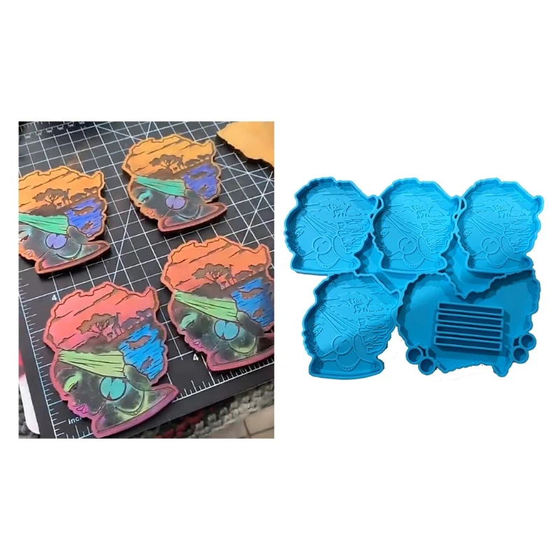 

Afro Female Rolling Tray Epoxy Resin Mold African Goddess Fruit Plate Silicone Mould DIY Crafts Jewelry Casting Tools