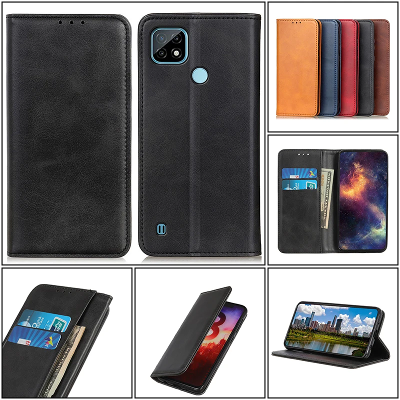 

Flip Wallet Leather Case For OPPO Realme 5 5i 5S 6 6S 7 X7 7i 8 8S Q2 X3 Super Zoom Narzo 20 30A Card Slot Shockproof Cases Capa