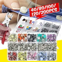 9 510mm 100200sets metal clothes sewing buttons prong ring press studs snap fasteners clip pliers diy sewing accessories