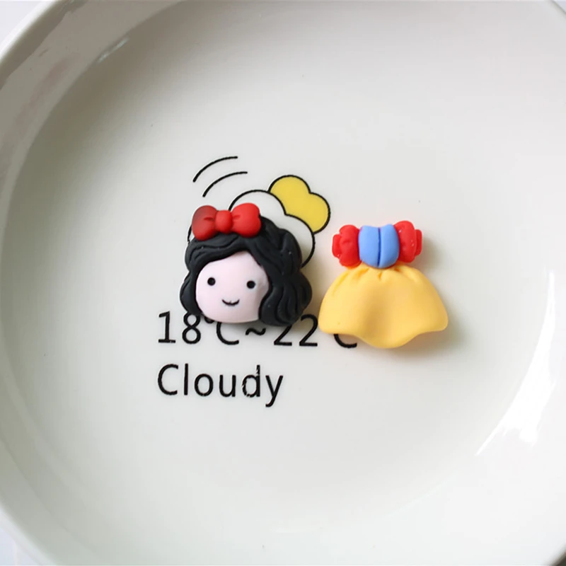 WFFNNKC 30 шт. Милая мультяшная девочка платье принцессы с плоской спинкой полимерные