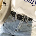 Ремень-цепочка для джинсов, регулируемый, черный, с двойнымодинарным отверстием, с металлической пряжкой, женские панк-пажи Harajuku